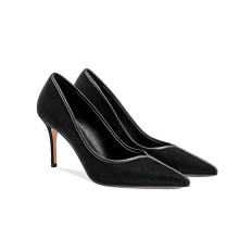 2019 High Heel Stiletto Women's Pumps Black Suede Leather  x19-c164 Ladies Women Office Dress Shoes Heels For Lady